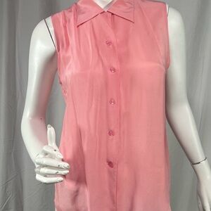 Anna & Frank 100% Silk Blouse Size S Soft Blush Pink Sleeveless